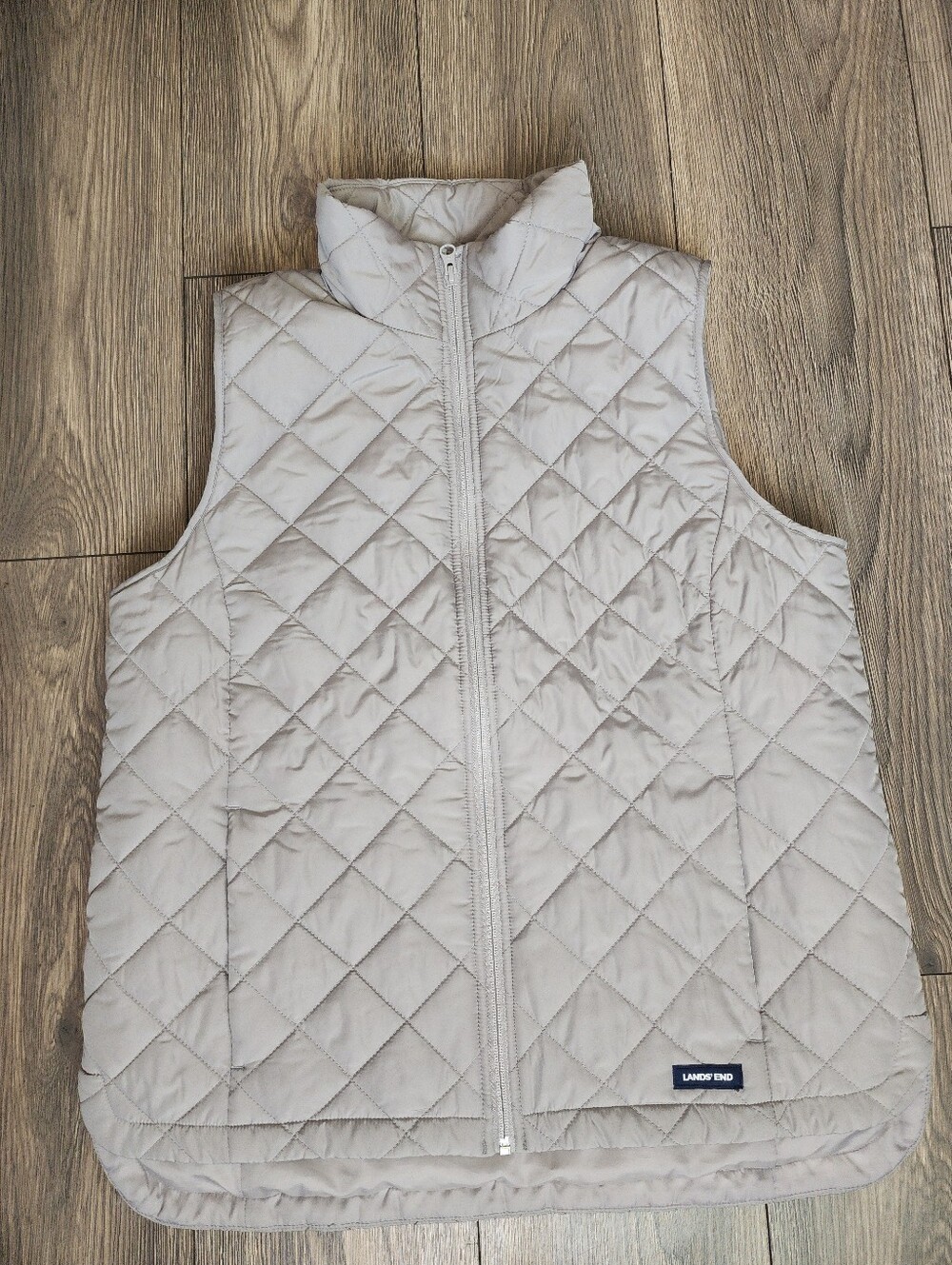 Lands' End grey quilted vest